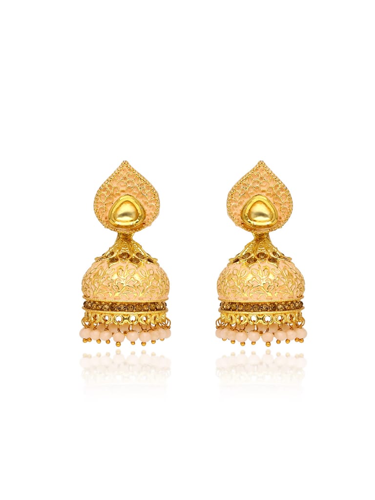 Meenakari Jhumka Earrings in Gold finish - ABN156