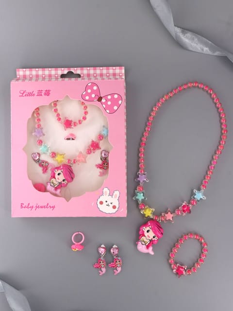 Kids Necklace Set with LED Flashing Pendant in Assorted color - CNB37718