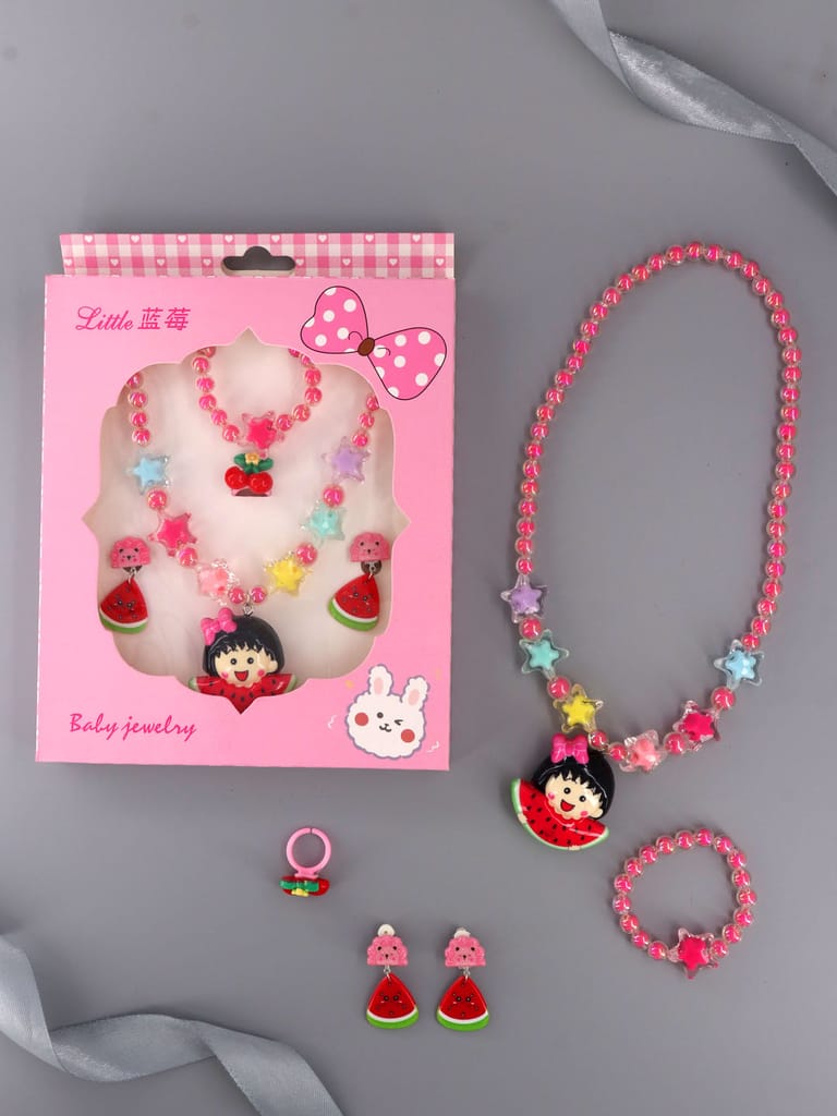 Kids Necklace Set with LED Flashing Pendant in Assorted color - CNB37721
