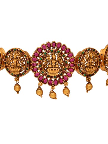 Temple Choker Necklace Set in Gold finish - RNK44