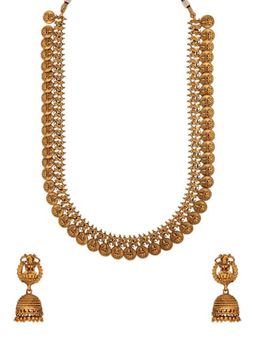 Temple Long Necklace Set in Gold finish - RNK48