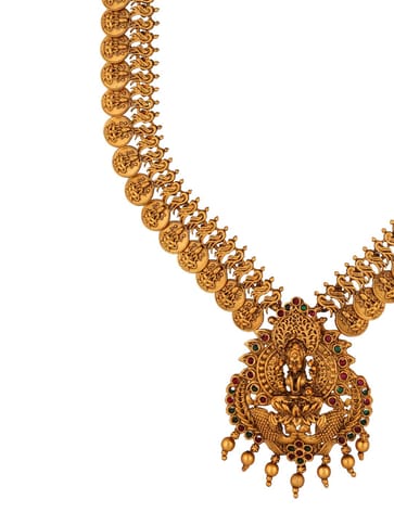 Temple Long Necklace Set in Gold finish - RNK49