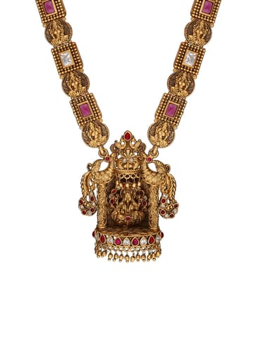 Temple Long Necklace Set in Rajwadi finish - RNK55