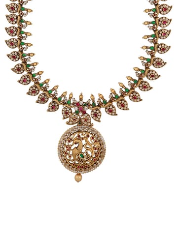 Antique Long Necklace Set in Rajwadi finish - RNK74