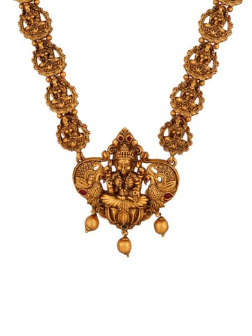 Temple Long Necklace Set in Gold finish - RNK75