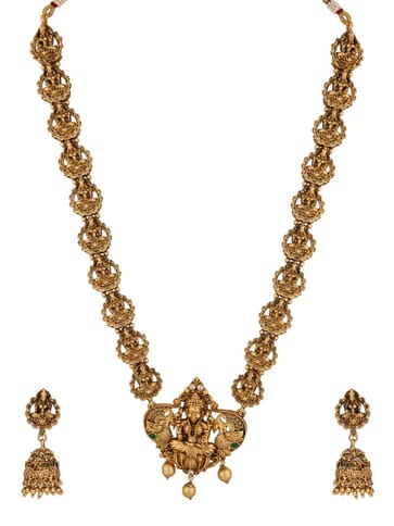 Temple Long Necklace Set in Rajwadi finish - RNK76