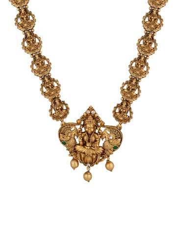 Temple Long Necklace Set in Rajwadi finish - RNK76
