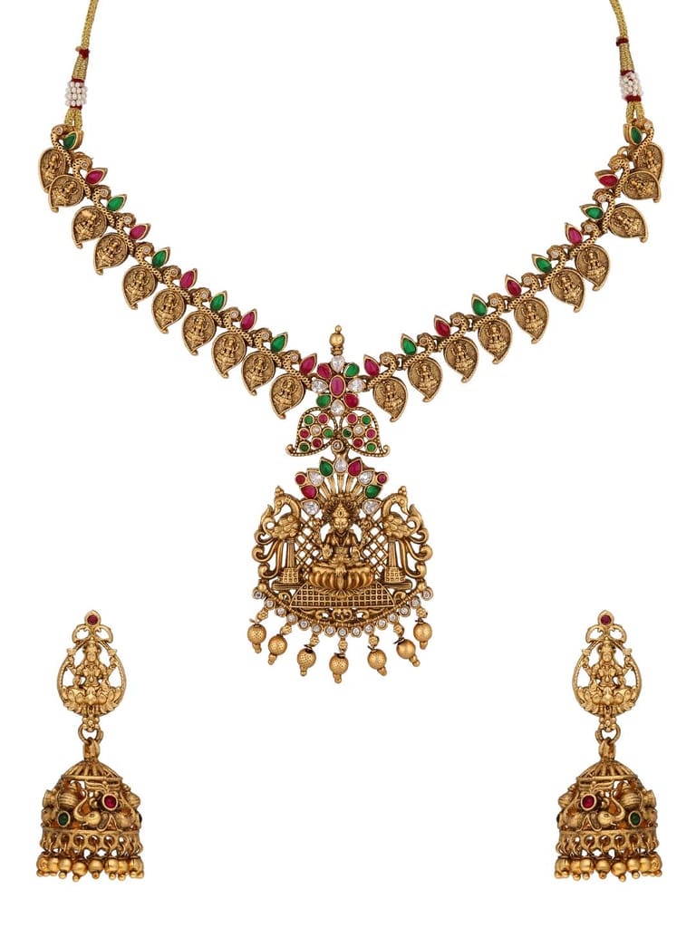 Temple Necklace Set in Rajwadi finish - RNK13
