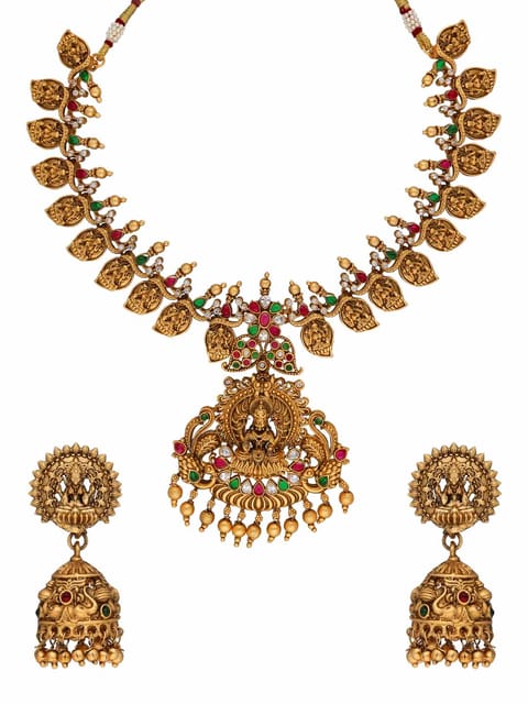 Temple Necklace Set in Rajwadi finish - RNK15