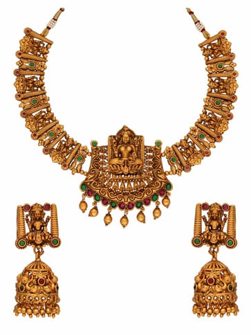 Temple Necklace Set in Gold finish - RNK19