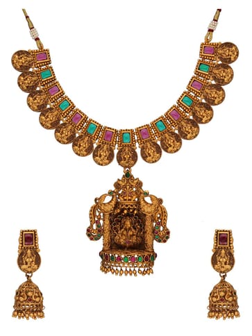 Temple Necklace Set in Gold finish - RNK20