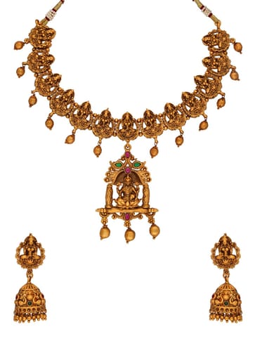 Temple Necklace Set in Gold finish - RNK21
