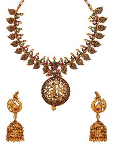 Antique Necklace Set in Gold finish - RNK27