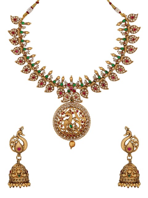 Antique Necklace Set in Rajwadi finish - RNK28