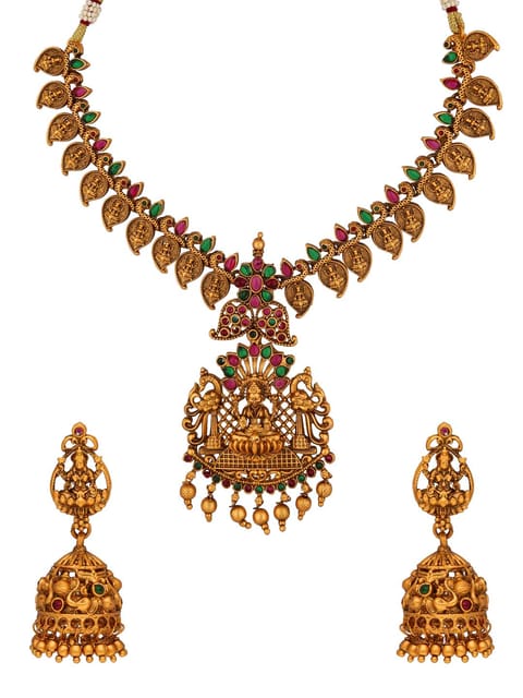 Temple Necklace Set in Gold finish - RNK29
