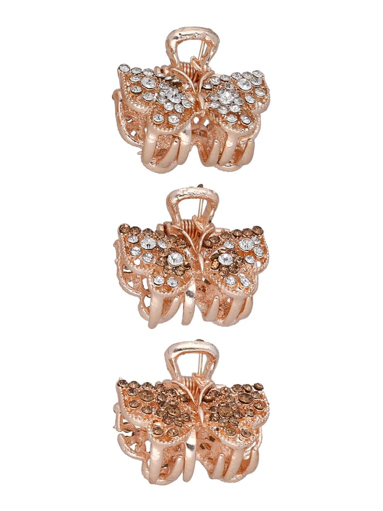 Fancy Butterfly Clip in Rose Gold finish - CNB37145