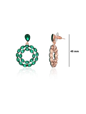 Western Dangler Earrings in Rose Gold finish - CNB37318