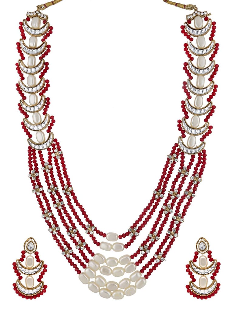 Traditional Long Necklace Set in Mehendi finish - S7217