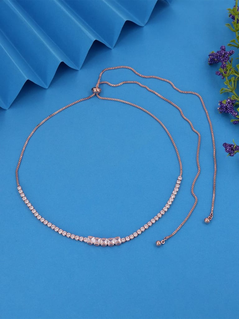 AD / CZ Necklace in Rose Gold finish - CNB37817