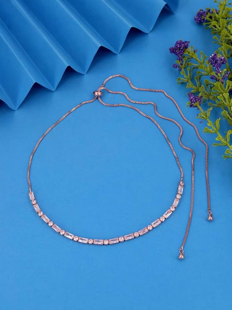 AD / CZ Necklace in Rose Gold finish - CNB37818