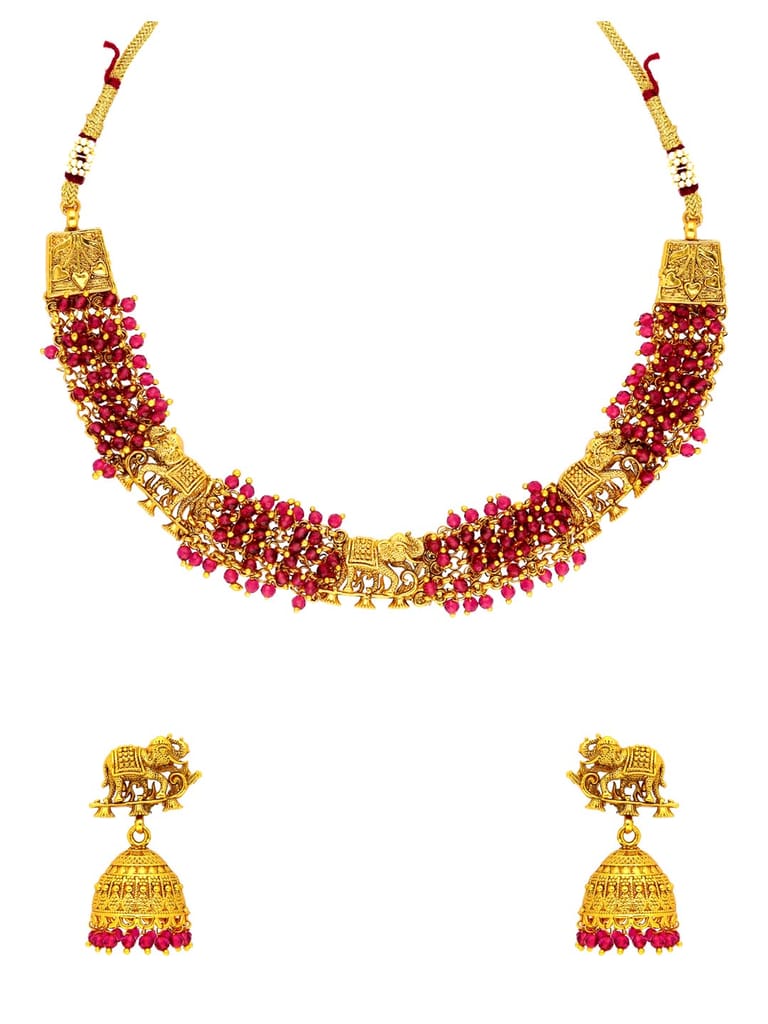 Antique Necklace Set in Gold finish - AMN300