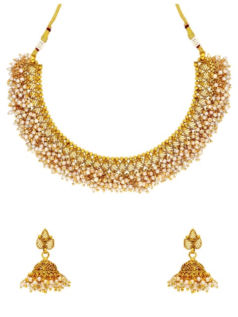 Antique Necklace Set in Gold finish - AMN302