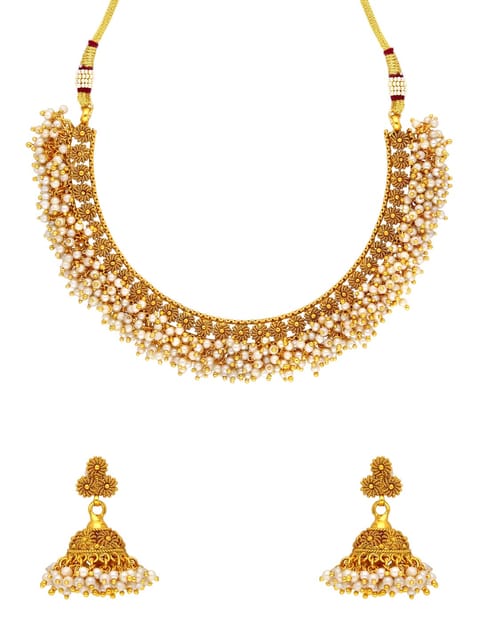 Antique Necklace Set in Gold finish - AMN310
