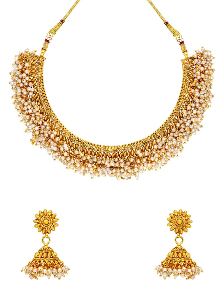 Antique Necklace Set in Gold finish - AMN311