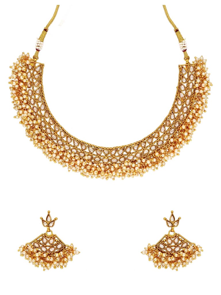 Reverse AD Necklace Set in Gold finish - AMN317