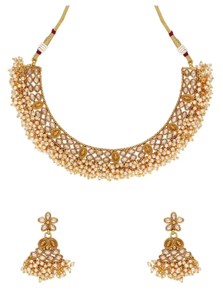Reverse AD Necklace Set in Gold finish - AMN316