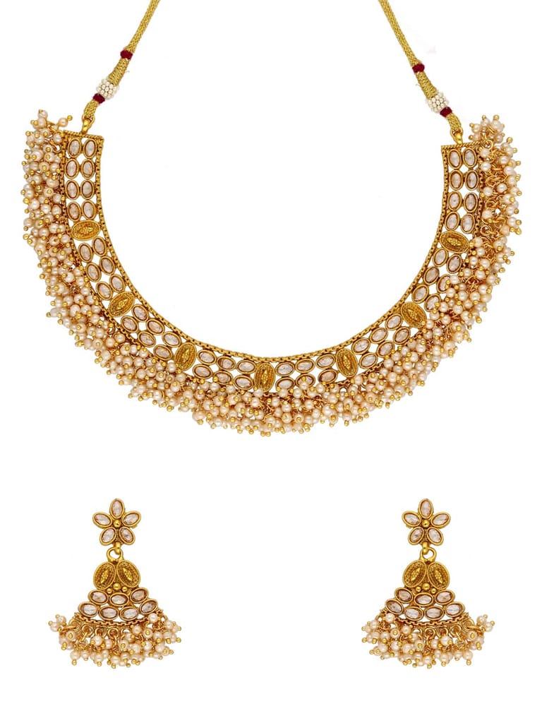 Reverse AD Necklace Set in Gold finish - AMN318