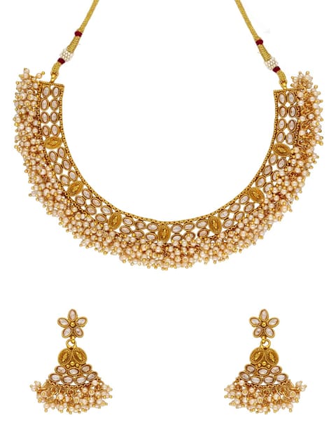 Reverse AD Necklace Set in Gold finish - AMN318