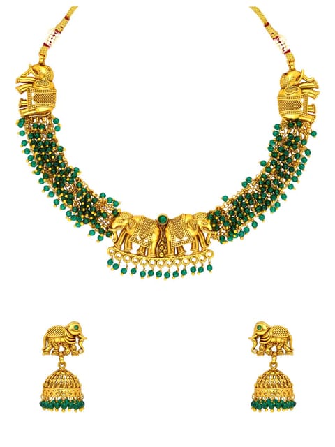 Antique Necklace Set in Gold finish - AMN299