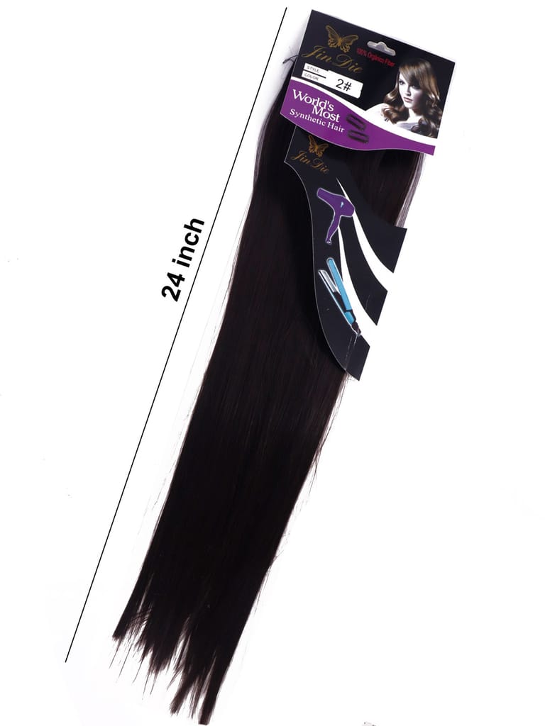 Hair Extension with Tik Tak Pin in Black color - Y-1A