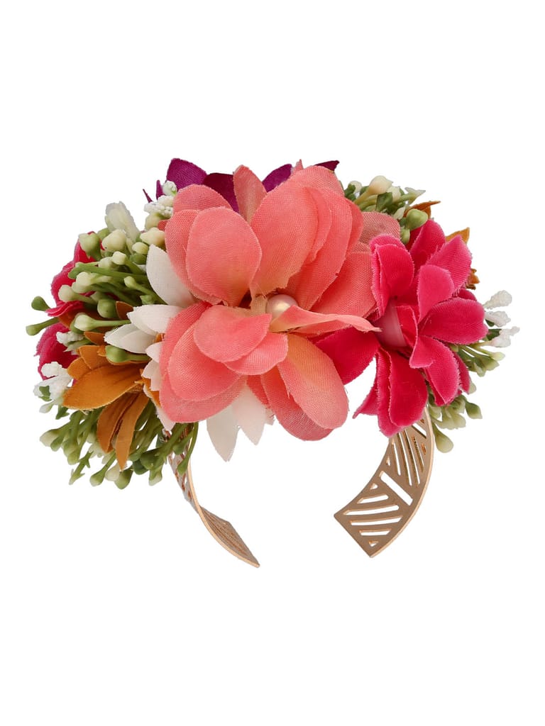 Floral Kada Bracelet in Rose Gold finish - CNB37991