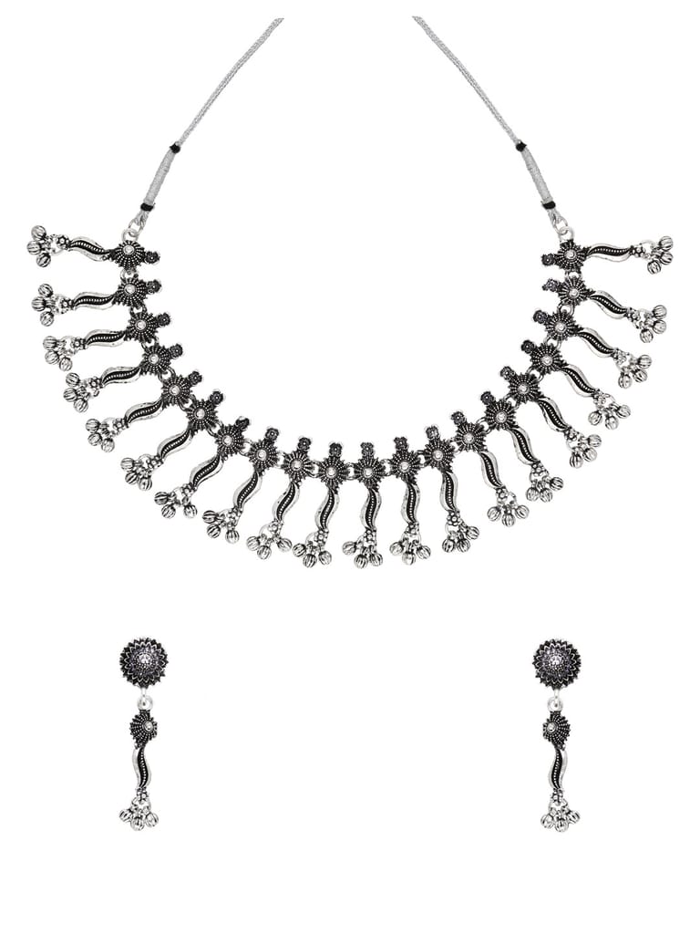 Necklace Set in Oxidised Silver finish - CNB38780
