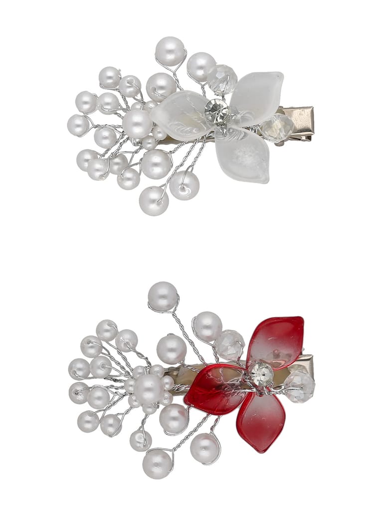 Fancy Hair Clip in Assorted color and Rhodium finish - ARE1624