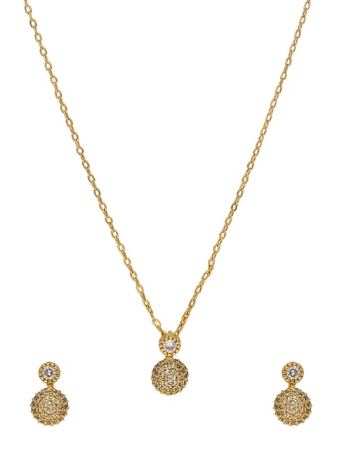 AD / CZ Pendant Set in Gold finish - CNB37744