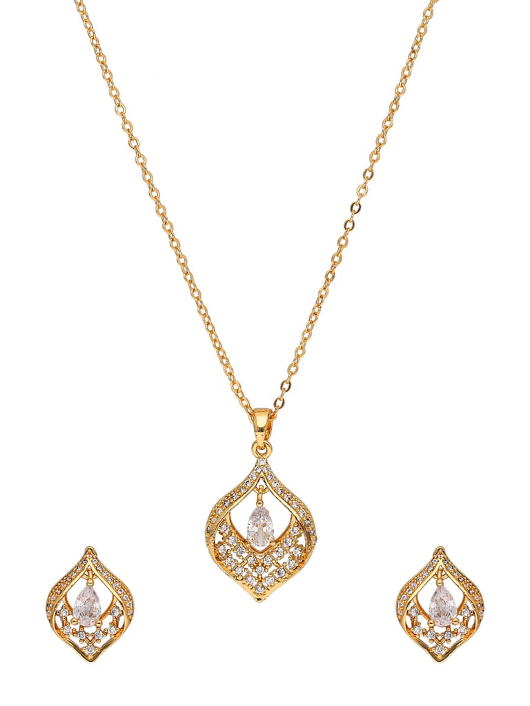 AD / CZ Pendant Set in Gold finish - CNB37748