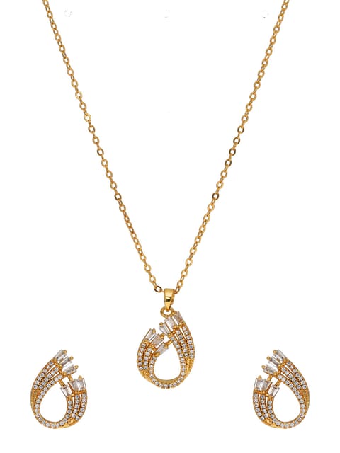 AD / CZ Pendant Set in Gold finish - CNB37750