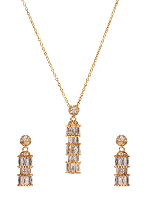 AD / CZ Pendant Set in Gold finish - CNB37752
