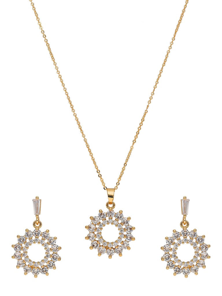 AD / CZ Pendant Set in Gold finish - CNB37753
