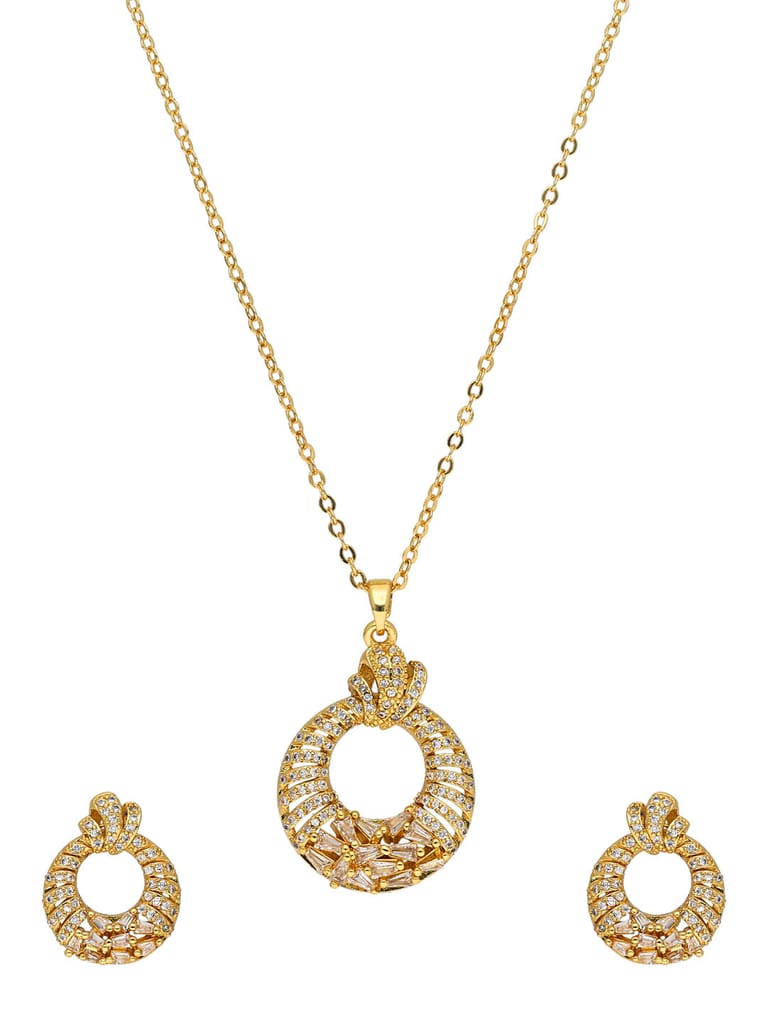 AD / CZ Pendant Set in Gold finish - CNB37756