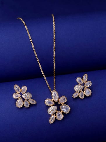 AD / CZ Pendant Set in Gold finish - CNB37759