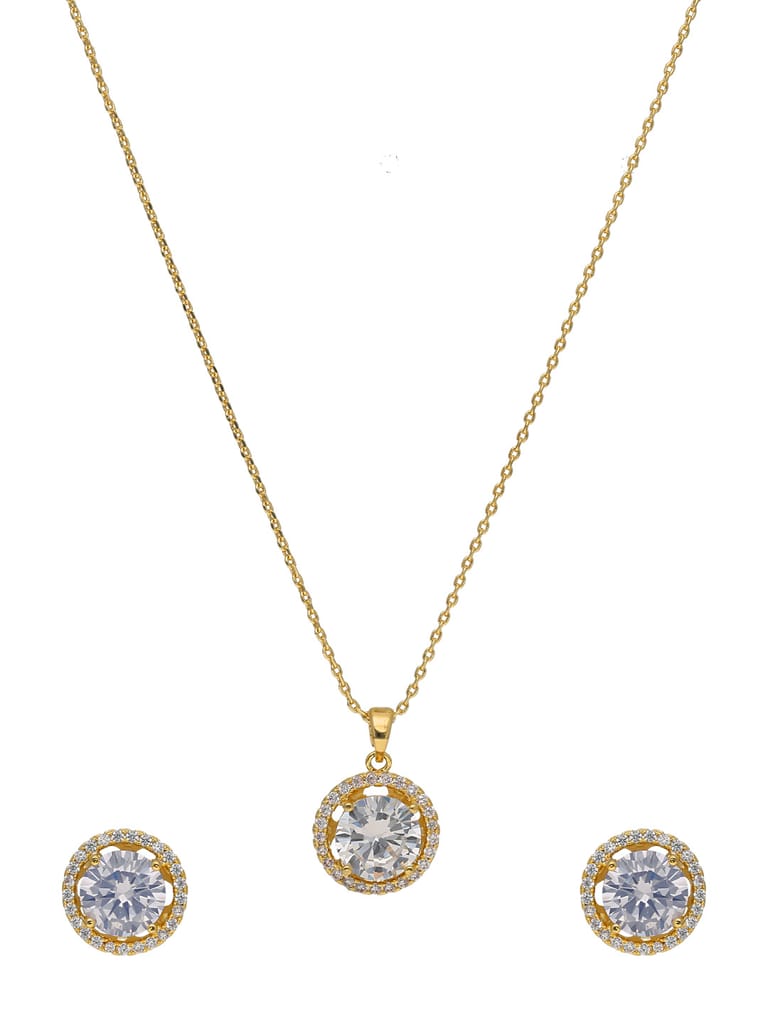 AD / CZ Pendant Set in Gold finish - CNB37776