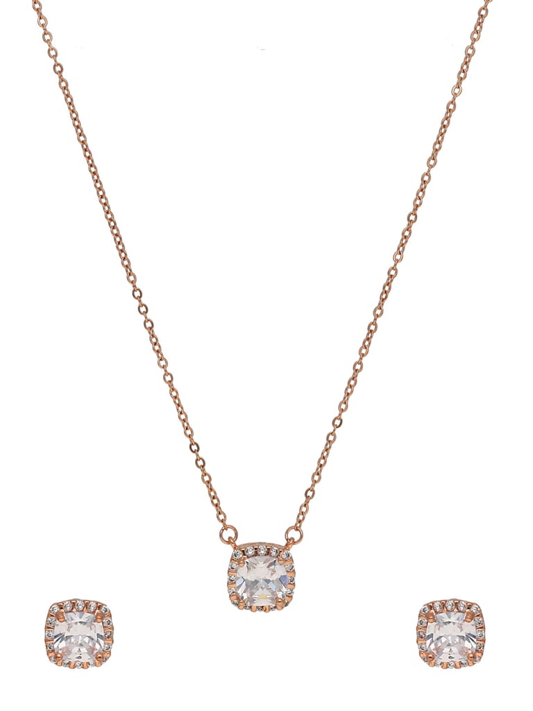 AD / CZ Pendant Set in Rose Gold finish - CNB37777