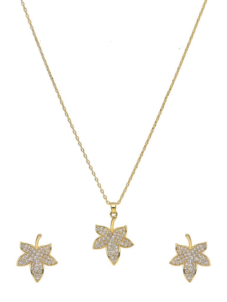AD / CZ Pendant Set in Gold finish - CNB37779