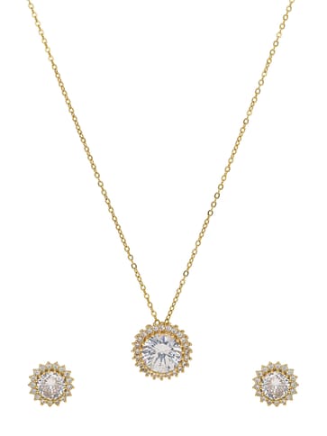 AD / CZ Pendant Set in Gold finish - CNB37780
