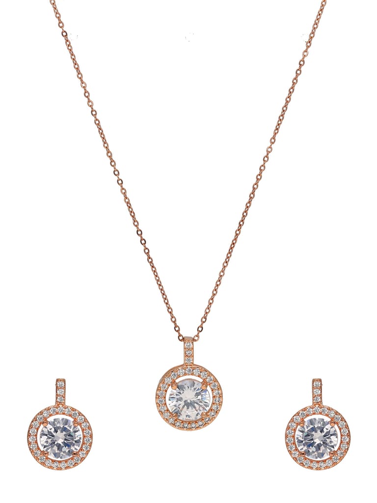 AD / CZ Pendant Set in Rose Gold finish - CNB37781