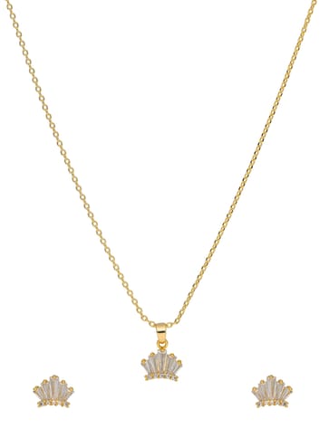 AD / CZ Pendant Set in Gold finish - CNB37786
